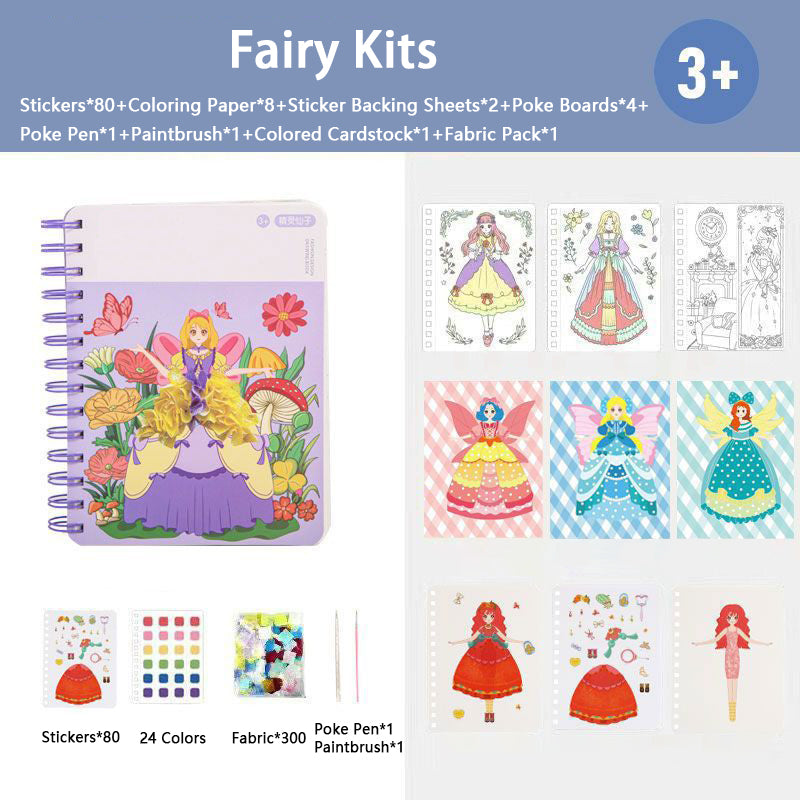 3 in 1 Poke Princess Dress Art Craft Kits for Kids
