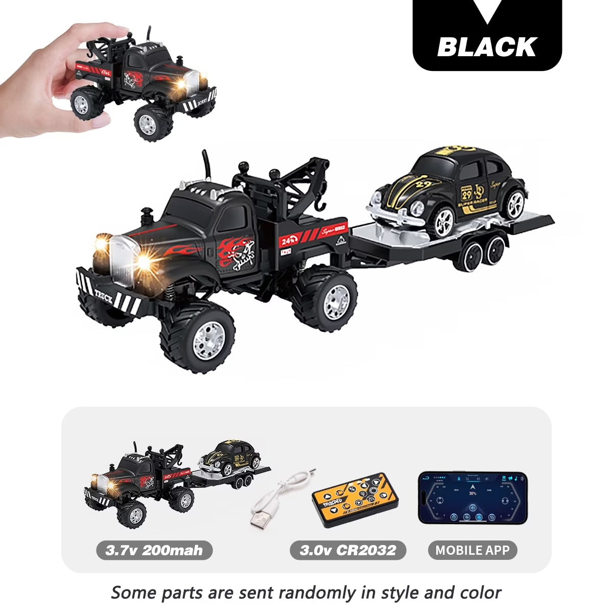 Mini Alloy Truck RC Car with LED Lights
