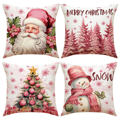 4 PCS Christmas Throw Pillow Covers