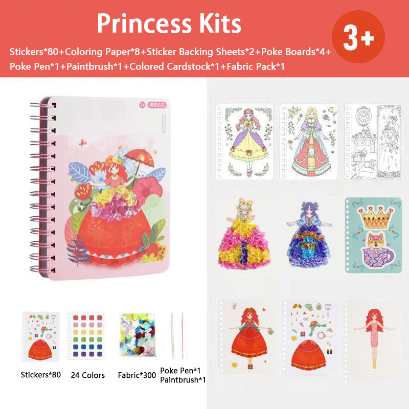 3 in 1 Poke Princess Dress Art Craft Kits for Kids