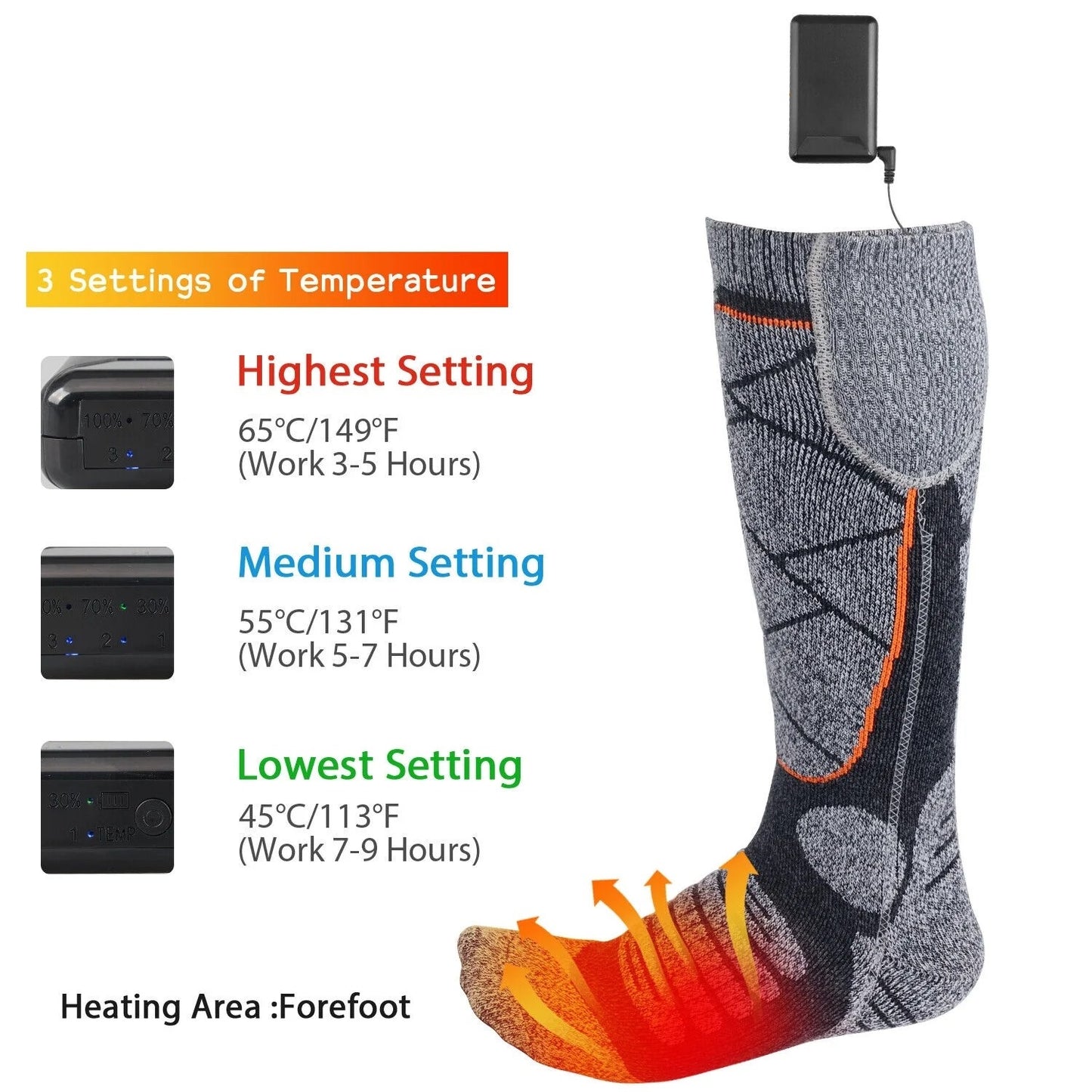 Unisex Rechargeable Heated Warm Socks