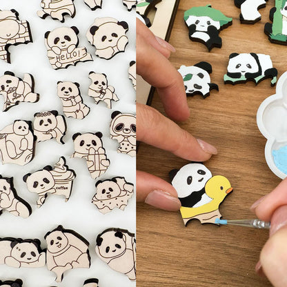 100-Piece Wooden Panda-Shaped Puzzle