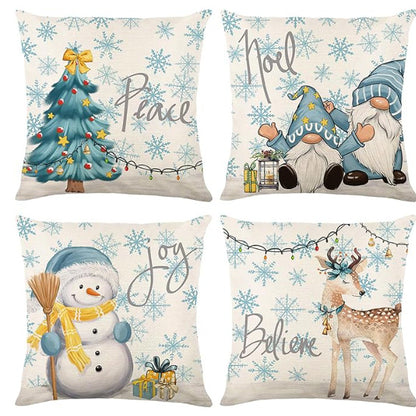 4 PCS Christmas Throw Pillow Covers