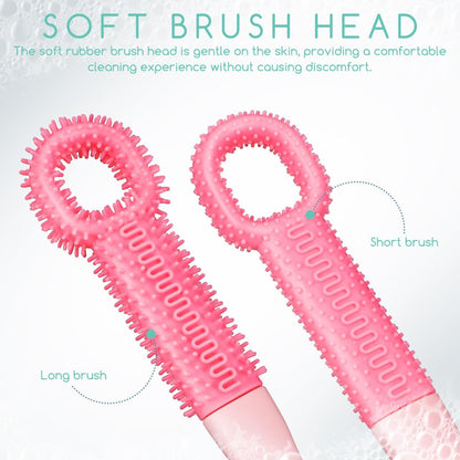 Long Handled Silicone Toe Cleaning Brush Set