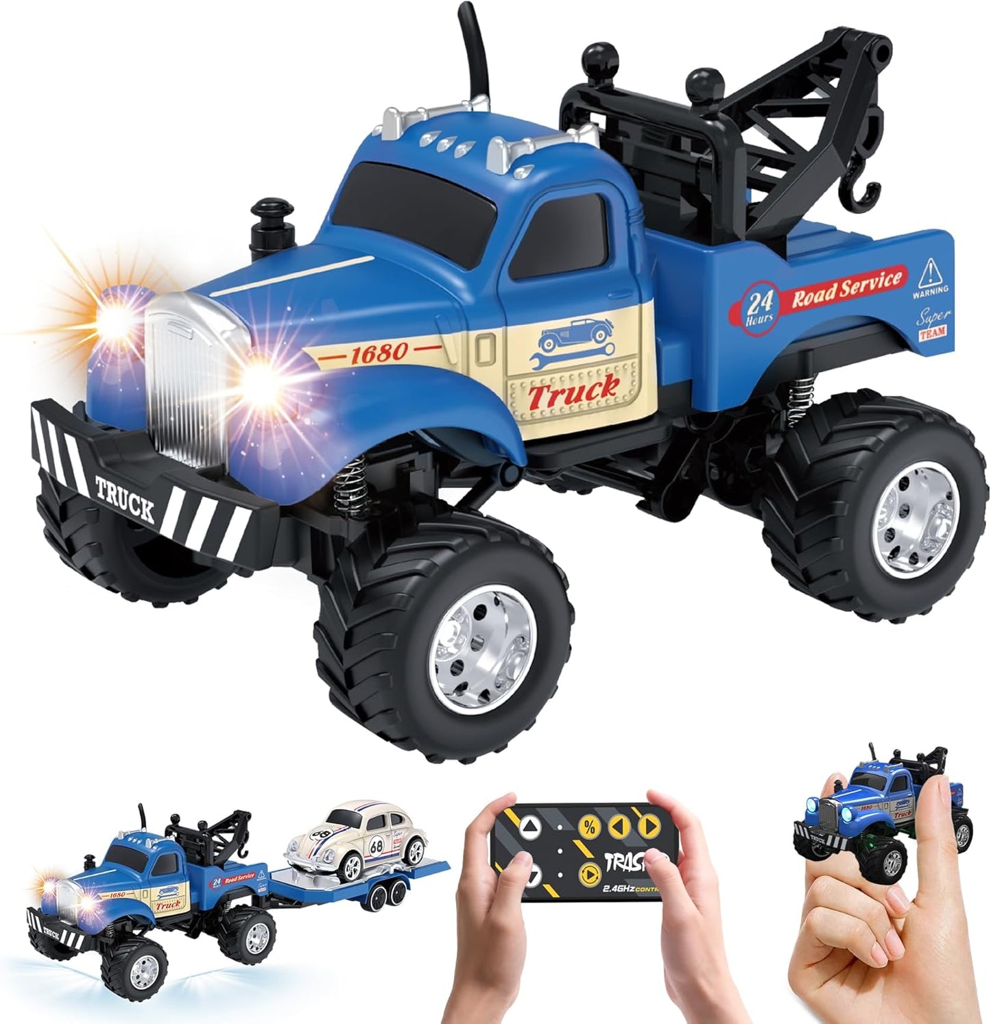 Mini Alloy Truck RC Car with LED Lights