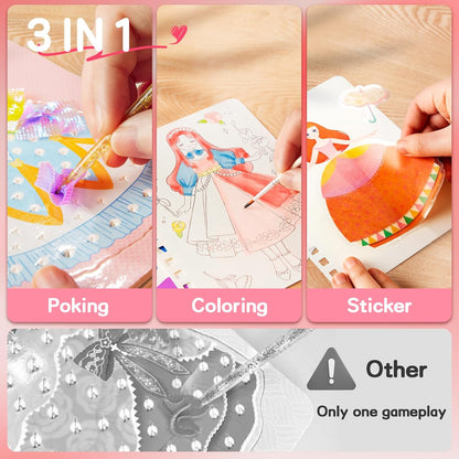 3 in 1 Poke Princess Dress Art Craft Kits for Kids