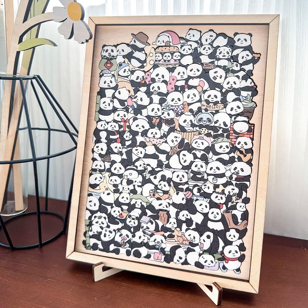 100-Piece Wooden Panda-Shaped Puzzle