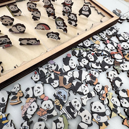100-Piece Wooden Panda-Shaped Puzzle