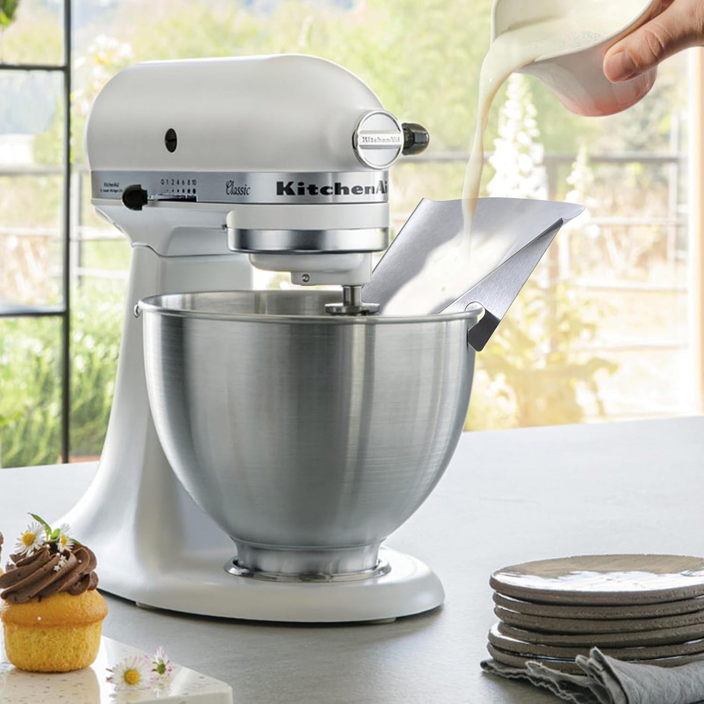 Universal Stainless Steel Stand Mixer Pouring Chute