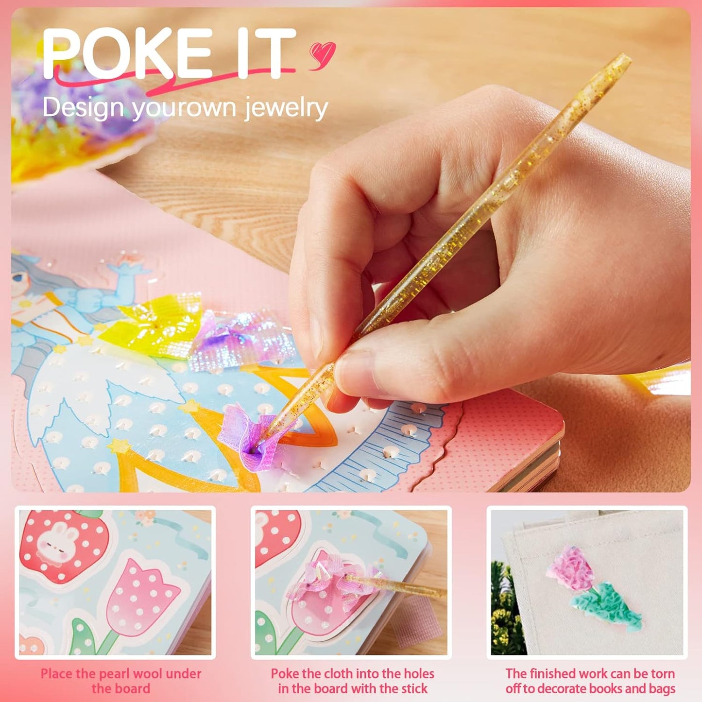 3 in 1 Poke Princess Dress Art Craft Kits for Kids