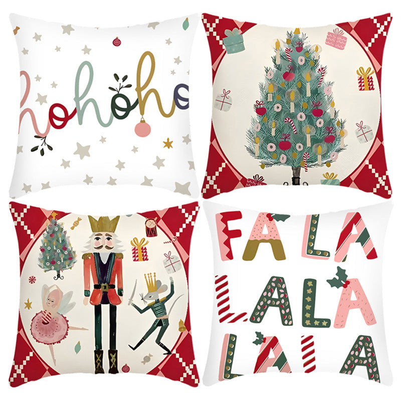 4 PCS Christmas Throw Pillow Covers