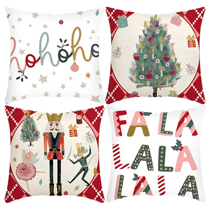 4 PCS Christmas Throw Pillow Covers