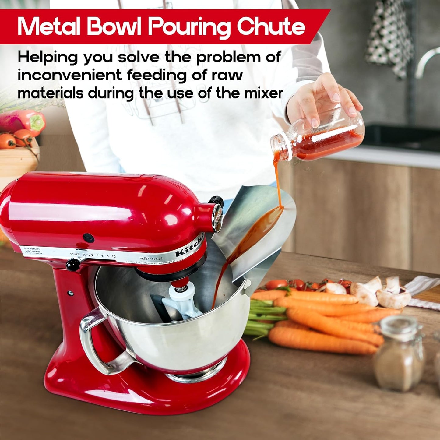 Universal Stainless Steel Stand Mixer Pouring Chute