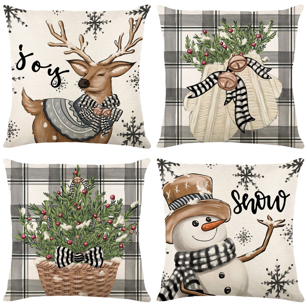 4 PCS Christmas Throw Pillow Covers