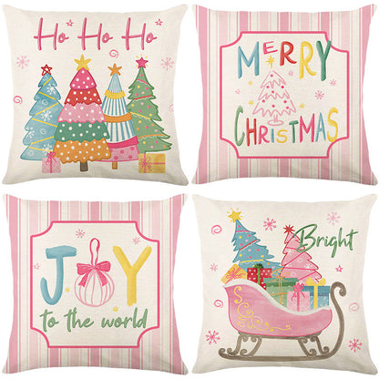 4 PCS Christmas Throw Pillow Covers