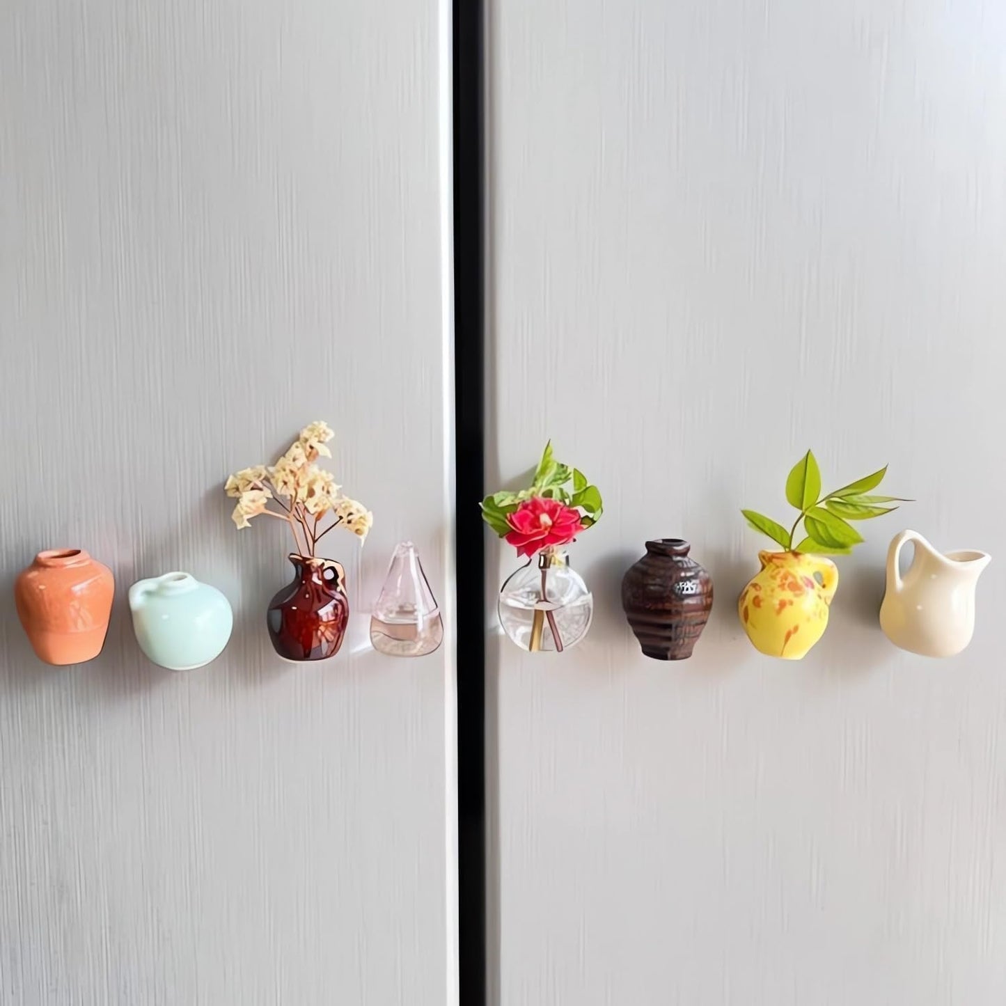 Mini Plant Vase Magnets for Fridge