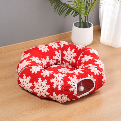 Christmas Tree Cat Tunnel Bed
