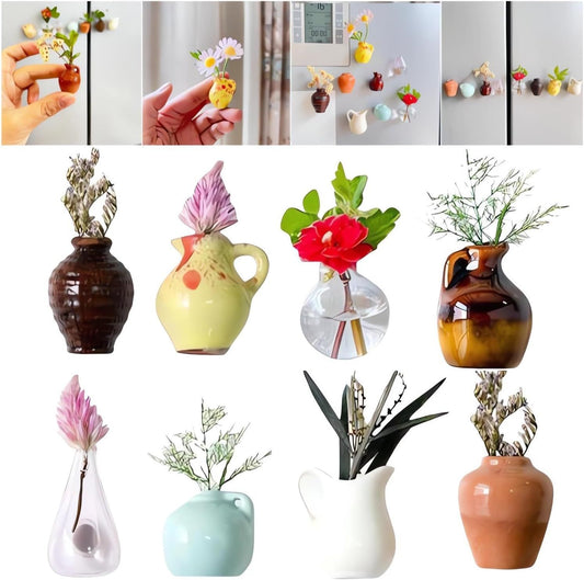 Mini Plant Vase Magnets for Fridge