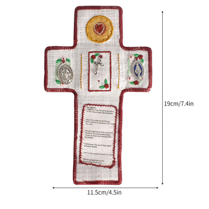 ✝️Handmade Stuitched Pocket Shrine With Silver Cross Included Inside