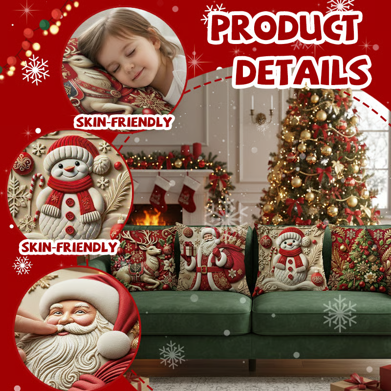 4 PCS Christmas-themed Throw Pillow Covers