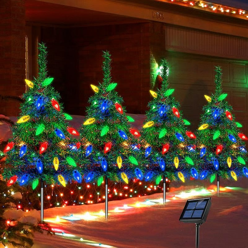 Outdoor Festive Decorations Solar Christmas Tree LED Lights