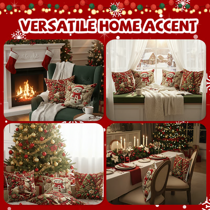 4 PCS Christmas-themed Throw Pillow Covers