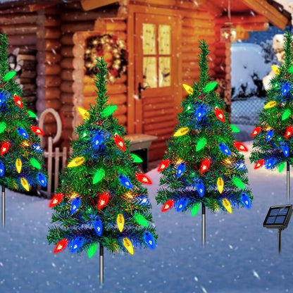 Outdoor Festive Decorations Solar Christmas Tree LED Lights