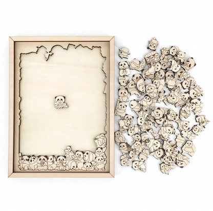 100-Piece Wooden Panda-Shaped Puzzle