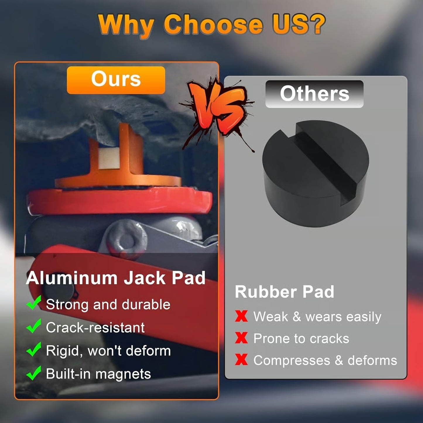 🧲 Universal Aluminum Slotted Grooved Magnetic Jack Pad