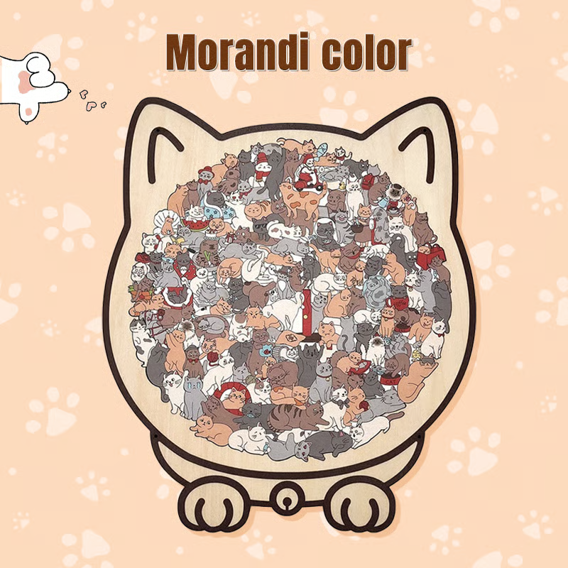 135-Piece Wooden Cat-Shaped Puzzle (Buy 2 Free Shipping)
