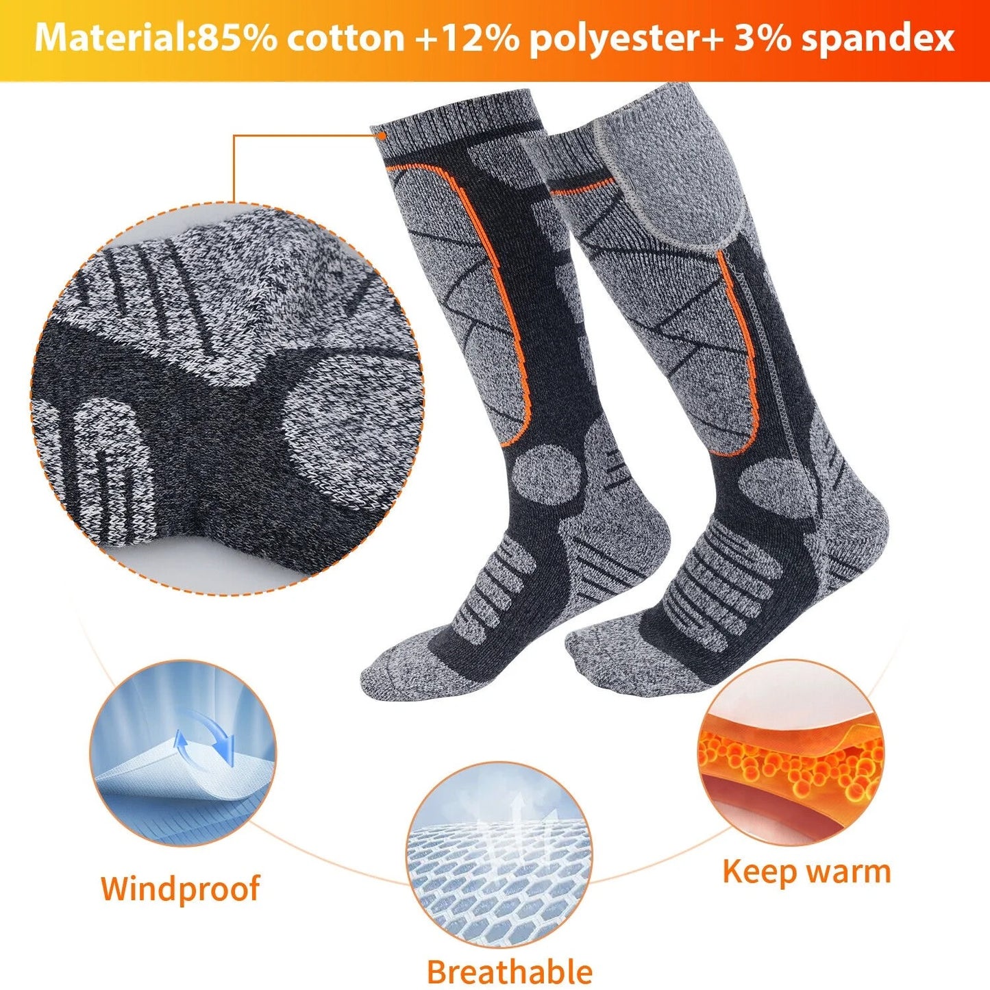 Unisex Rechargeable Heated Warm Socks