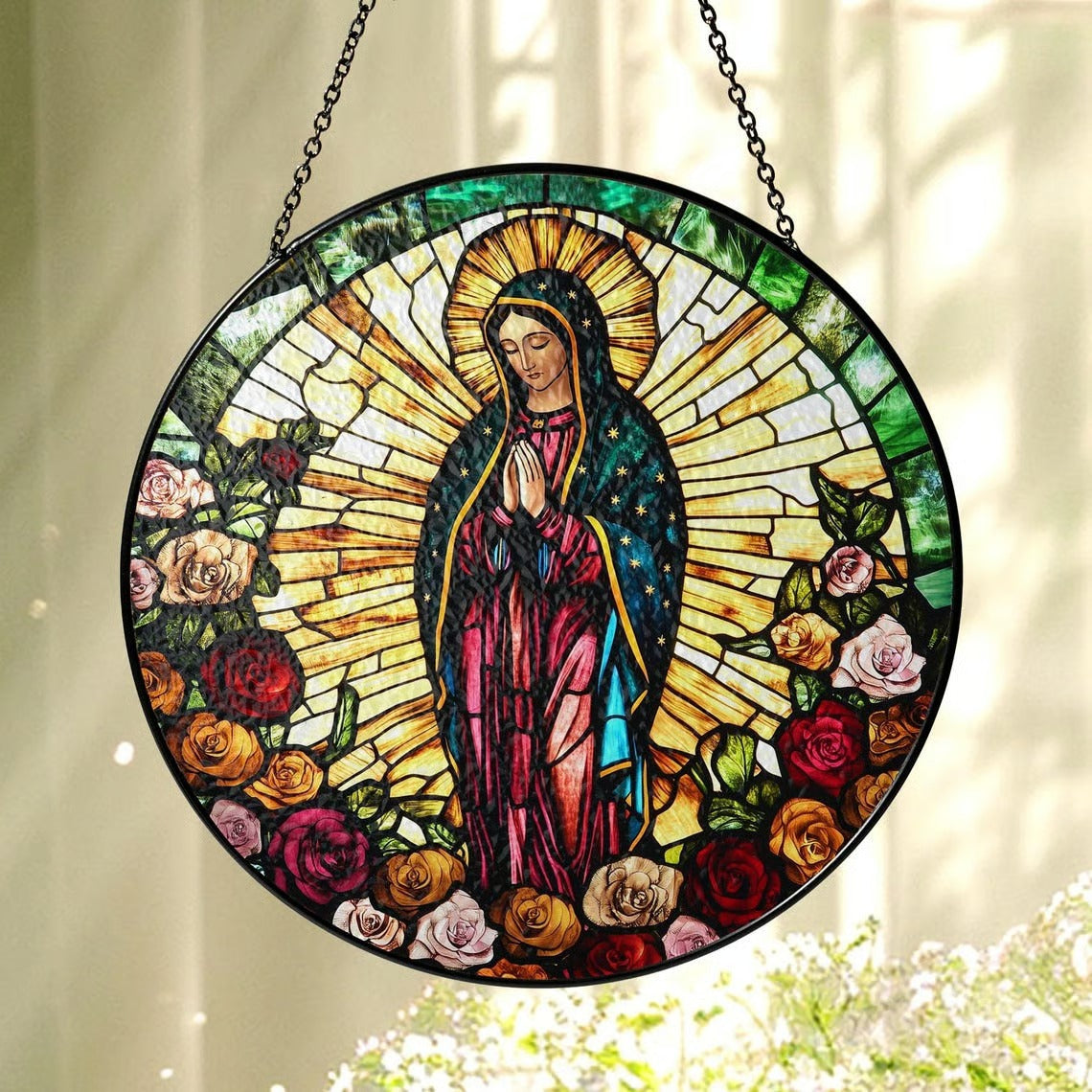 Our Lady of Guadalupe Stained Glass Suncatcher
