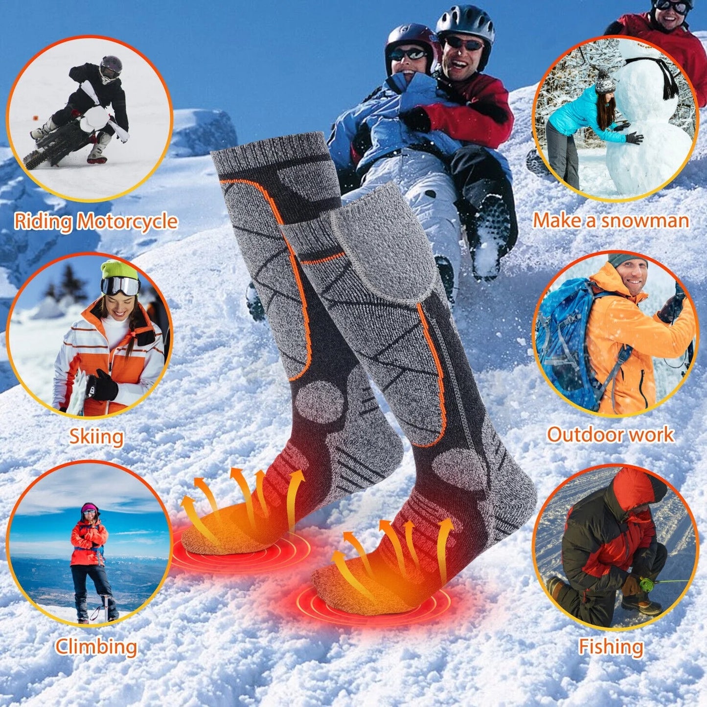 Unisex Rechargeable Heated Warm Socks