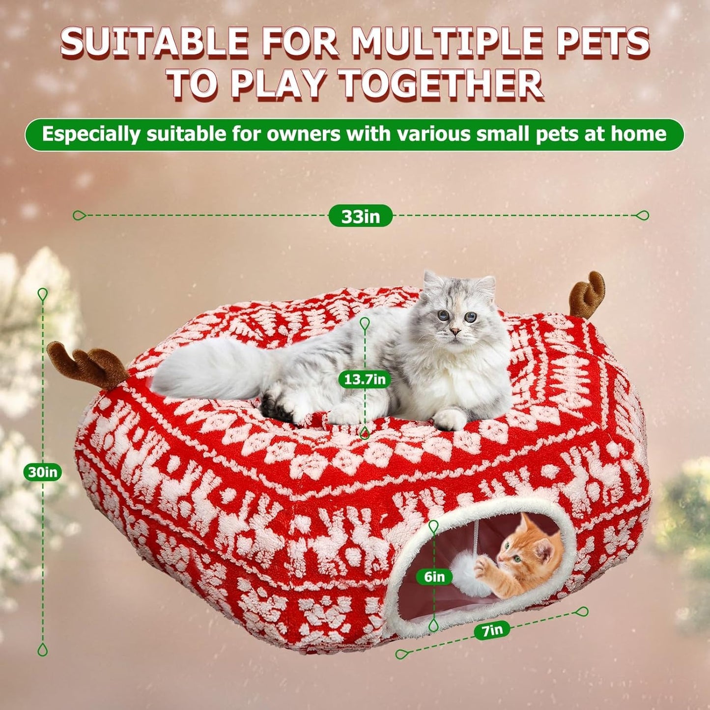 Christmas Tree Cat Tunnel Bed