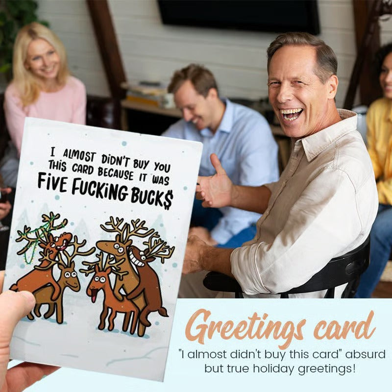 Funny Reindeer Holiday Greeting Card
