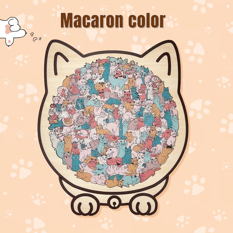 135-Piece Wooden Cat-Shaped Puzzle (Buy 2 Free Shipping)