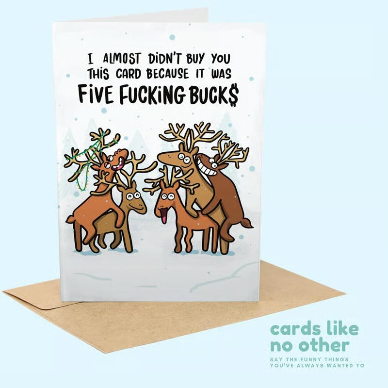 Funny Reindeer Holiday Greeting Card