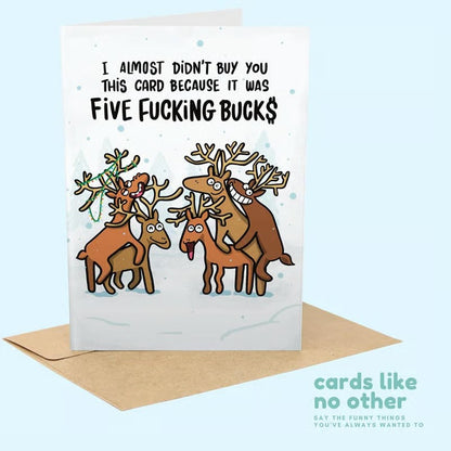 Funny Reindeer Holiday Greeting Card
