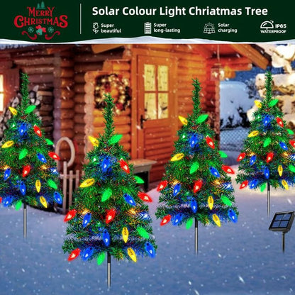 Outdoor Festive Decorations Solar Christmas Tree LED Lights