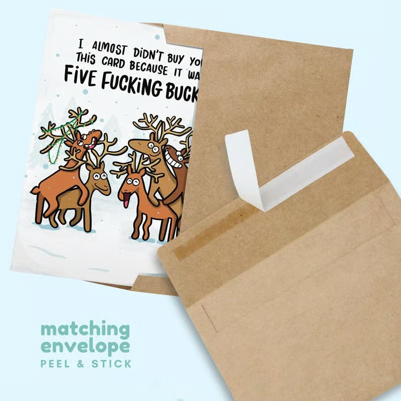Funny Reindeer Holiday Greeting Card