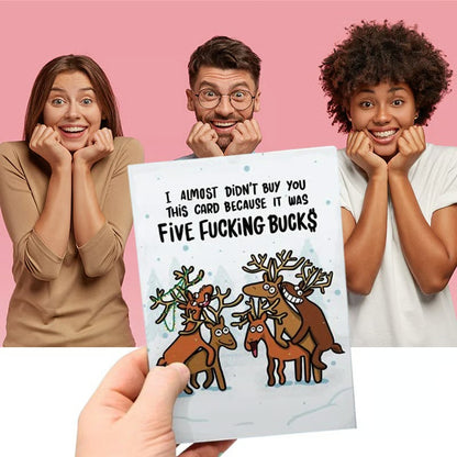 Funny Reindeer Holiday Greeting Card