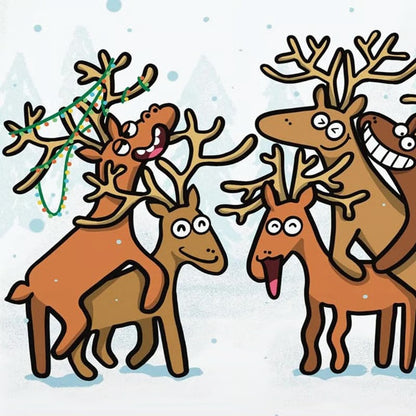 Funny Reindeer Holiday Greeting Card
