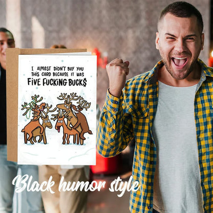 Funny Reindeer Holiday Greeting Card
