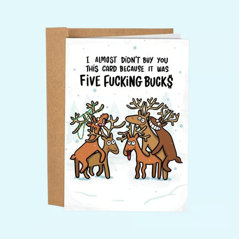 Funny Reindeer Holiday Greeting Card