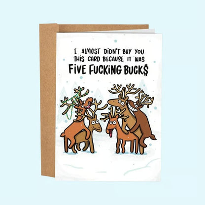 Funny Reindeer Holiday Greeting Card