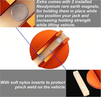 🧲 Universal Aluminum Slotted Grooved Magnetic Jack Pad