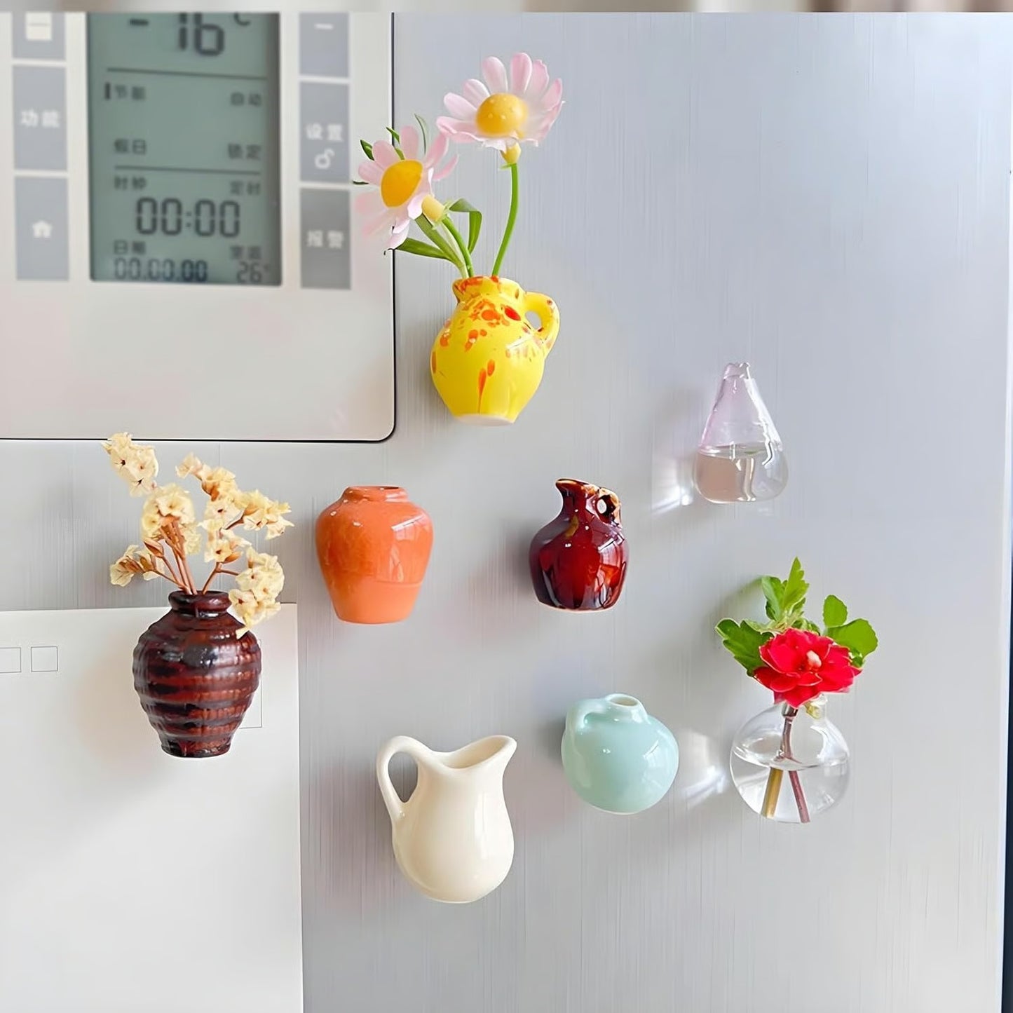 Mini Plant Vase Magnets for Fridge