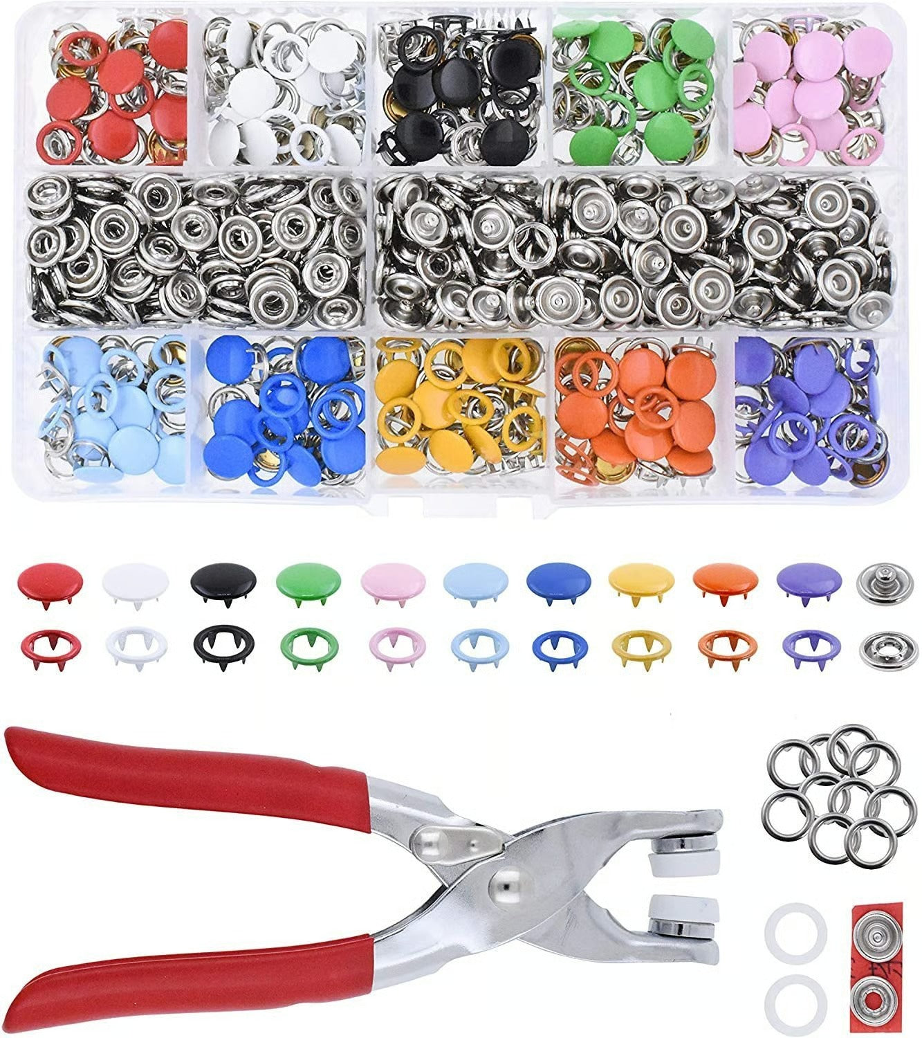Metal Snaps Buttons With Fastener Pliers Press Tool Kit