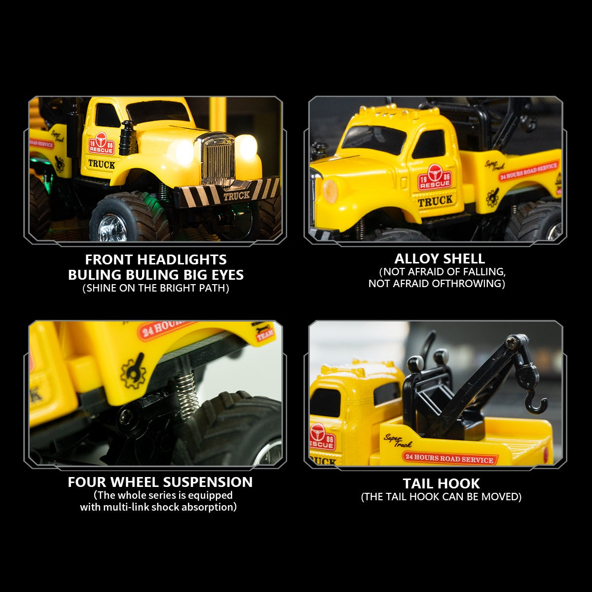 Mini Alloy Truck RC Car with LED Lights