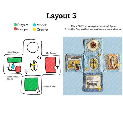 ✝️ Handmade Stuitched Pocket Shrine With Silver Cross Included Inside